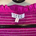 TCEC  Pink Smocked Ruffled Cap Sleeve Blouse Photo 2