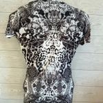 Apt. 9  black & white abstract print embellished short sleeve top Size Small Photo 3