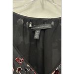 WHBM Black Floral Velvet Burnout Cold Shoulder Ruffle Photo 6