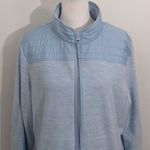 Talbots  Blue Zip-Up Fleece Jacket Size Large Blue Quilted Fleece Jacket Photo 2