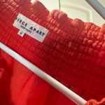 Apiece Apart Off The Shoulder Crop Top Gauze Crinkle Cotton Blouse Red Womens 6 Photo 3