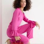 J.Crew winter garden top magenta pink silk ruffle sleeve blouse women’s XXS Photo 12