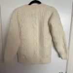 Saks 5th Avenue Saks Fifth Avenue Cream V-Neck Sweater Women’s Medium Lambswool Angora VTG Photo 4