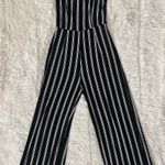 Ambiance Apparel Ambiance Black & White Spaghetti Strap Jumpsuit Photo 6