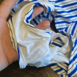 Polo Ralph Lauren Striped Open Back Swim Suit Cut Out Low Back Small Coastal White Photo 4