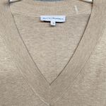 White + Warren Deep V Neck L/S Cotton Silk Blend Seam Detail Sweater Oatmeal S Photo 2