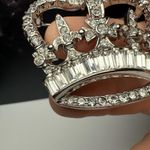 Rhinestone Regal Royal Crown Silver Tone Brooch Pin Photo 7