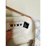 RIXO Blue White Checkered Steph Crepe Tie Back Puff Sleeves Midi Dress Size 10 Photo 6