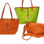 Orange Green Shoulder Tote Work Bag With Crossbody Insert Photo 0