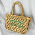 Vintage Boho Wheatstraw Tropical Floral Bag Yellow Photo 5