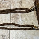 Vintage M & G Bertini Gold Brown Metallic Weave Bag with Woven Rope Handles Photo 11