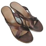 Cole Haan 8.5 B Cross Strap Bronze Cork Sandal Photo 3