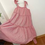 NEW NWT LISA MARIE FERNANDEZ TARGET Plus Size Seersucker Tie Strap Dress Striped Red Photo 9