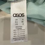 ASOS  Elegant Long Ruffle Sleeve V-Neck Blouse Womens 4 Light Minty Blue Romantic Photo 5