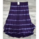 Soft Surroundings  High‎ Low Ruffled Prairie Midi Skirt Tie Dye High Rise Boho L Photo 4