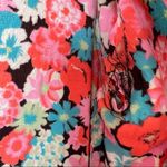 Vintage 1960’s retro floral print maxi dress mock neck long sleeve Size L Photo 4
