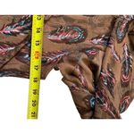 Final Touch Brown Kimono Top Cover Up Feather Print Women Size Medium | 20-18 Photo 5