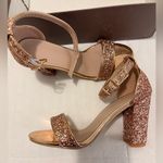 SheIn  Glitter Block Heel Sandals - Rose Gold Photo 0