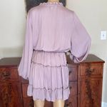 Glam Boho Ruffled Ballon Long Sleeve Mini Dress Blush Pink Size Large Photo 5