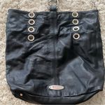 Chouette Reversible Convertible Black Leather Brocade Boho Hobo Tote Purse Bag Photo 11