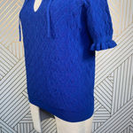 Sandro Roman Ruffle-Trimmed Sweater Egyptian Blue Photo 6