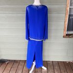 J Kara Beaded Dress with Beaded Jacket Blue Size 8 Photo 4