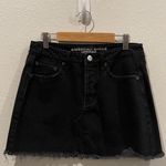 American Eagle OUTFITTERS A-Line Black Distressed Mini Skirt Photo 0