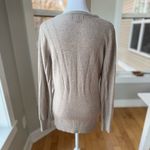 Banana Republic Taupe Beige Cashmere Blend V-Neck Pointelle Cardigan Sweater S Photo 2