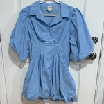 Maeve  Light Blue Puff Sleeve Blouse Photo 0