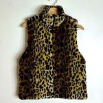 Cejon ladies leopard print faux fur zip up vest size medium Photo 0