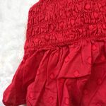 Urban Outfitters Shirred Ruffle Crop Top Women's Size Medium 100% Cotton Red Photo 8