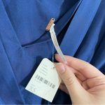 Free People NWT  Mumbai Nights Navy Blue 100% Silk Sleeveless Midi Dress XS Photo 3