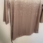 H by Halston H Halston Asymmetric Tunic Top White Tan Dots XS Photo 2