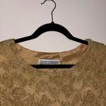 Jessica Howard Vintage Gold Metallic Short Sleeve Midi Formal Cocktail Dress Photo 1