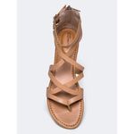 breckelle's Sandals Shine Gladiator Cream Brown Criss-Cross Shoe Size 9 Photo 5
