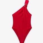 ZARA  red crossover bodysuit with ring Photo 1