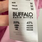 Buffalo David Bitton Pink Linen Blend Short Sleeve Button Up Shirt Boxy Relaxed Photo 7