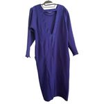 SOLO Blue Sheath Dress with long Sleeves/front pockets Size 12 Photo 1