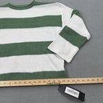 NWT S.DEER Sweater Womens M Striped Knit Green & White Crew Neck Pullover S Deer Size M Photo 4