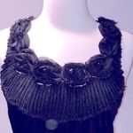 West Kei  Black Flower Embellished Neck Top Photo 1