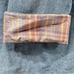 Vintage 1980s Denim Hooded Snap Front Jacket Plaid Trim by Stefano International Blue Size L Photo 7