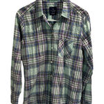 American Eagle Boyfriend Plaid Button-Up Shirt – Soft Casual Flannel, Size S Photo 0