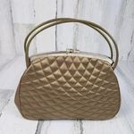Liz Claiborne Nylon Metallic Gold Handbag Women's Purse Photo 2
