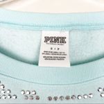 PINK - Victoria's Secret Victoria's Secret PINK Blue Bedazzled Crewneck Sweater Sz S Photo 4