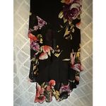 Lulus Womens Dark Floral Whimsigoth Midi Dress Large Fairy Grunge High Low Holiday Photo 4