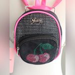 Juicy Couture  Mini Cherry Charm Backpack Crossbody Designer Pink Black Photo 6
