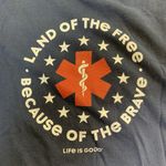 Life is Good  Crusher T Shirt Womens Large Blue Americana First Responder USA 4th Photo 3