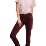 AG Adriano Goldschmied Stevie Midrise Skinny Velvet Cranberry Jeans Size 25 | 0 Photo 14
