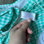 Lauren James  Gingham Off The Shoulder Bandeau Bikini Top Aqua Photo 3