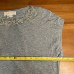 Michael Michael Kors Women's Gray Chain Collar Sleeveless Rayon Blend Top Large Photo 5